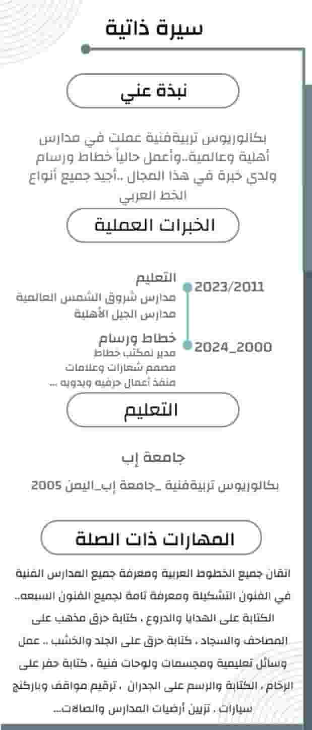 Art education teacher calligrapher and painter   