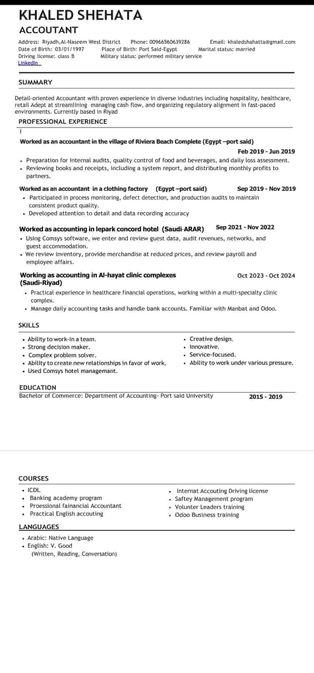 Financial accountant looking for a job