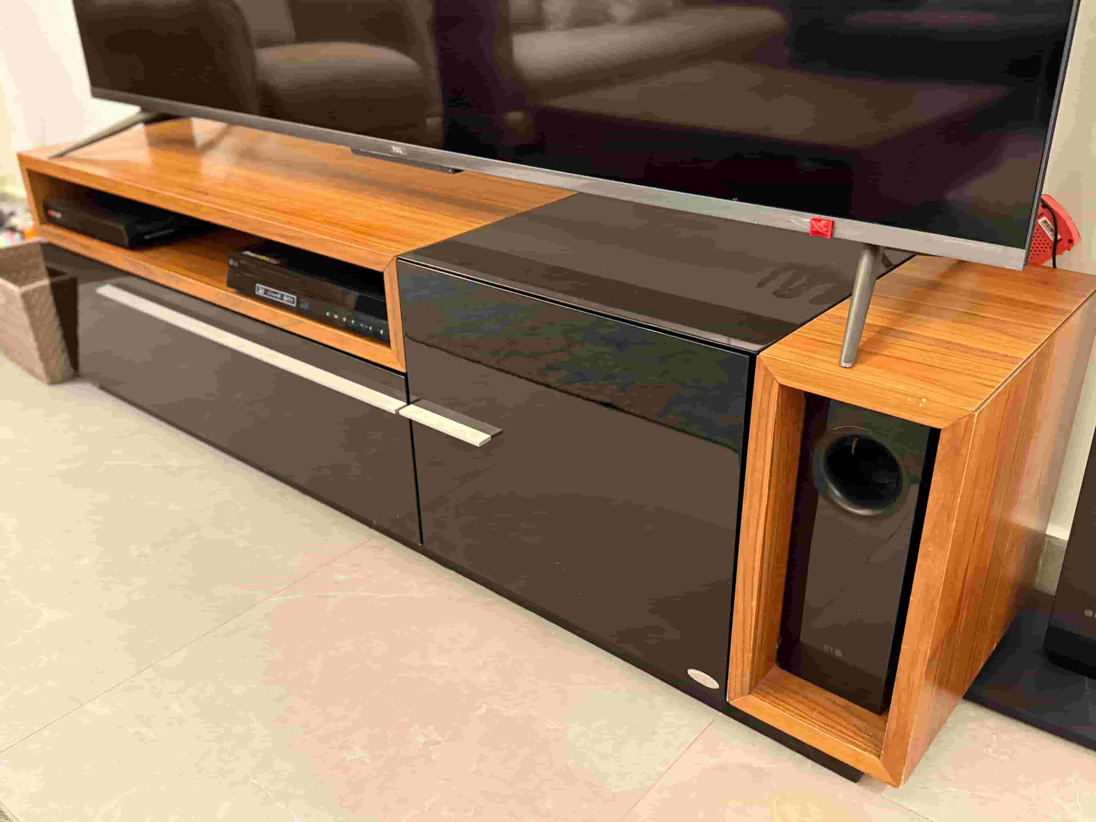 City W TV stand, wood with black color