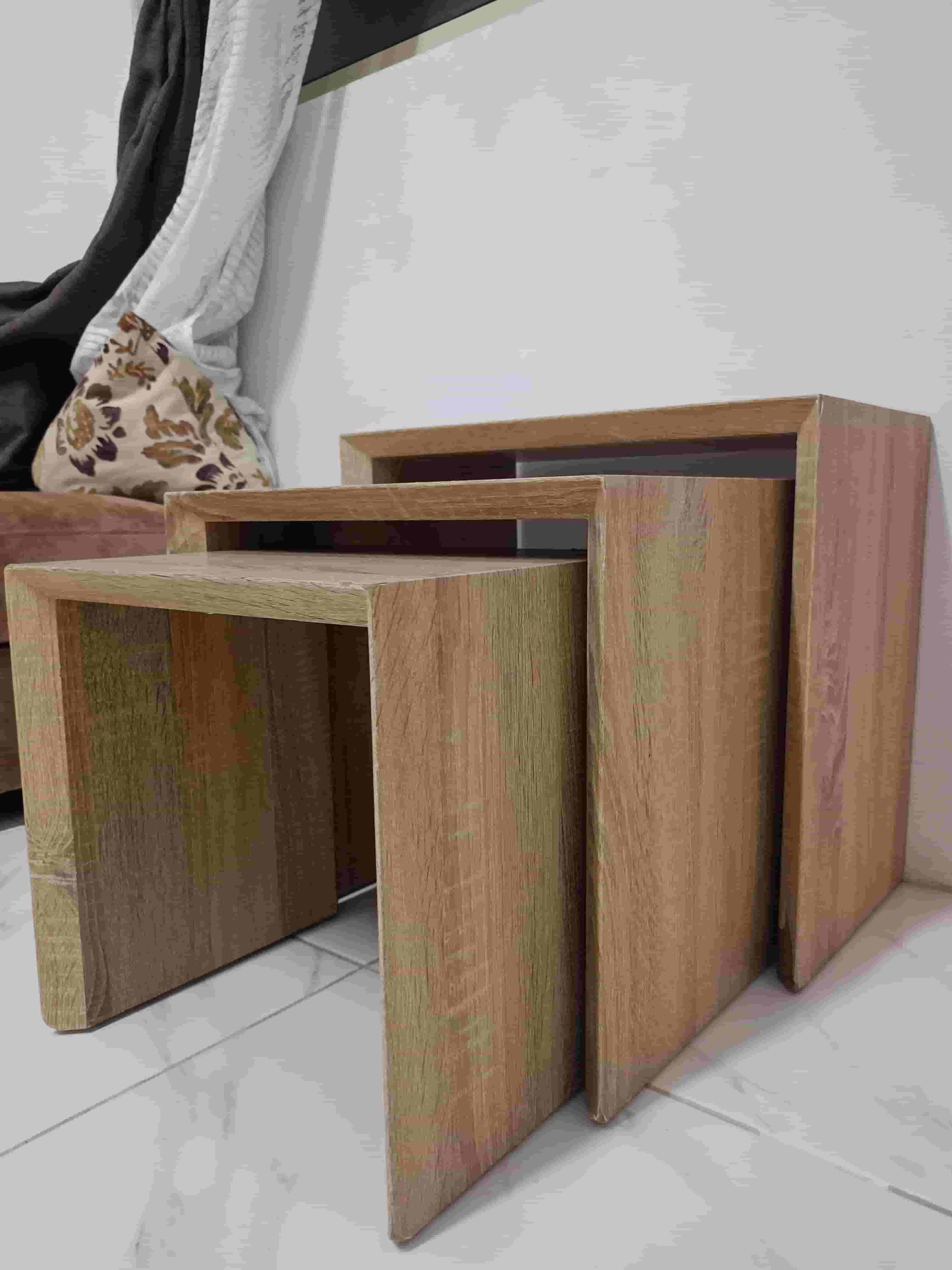 A set of tables 3 pieces of wood