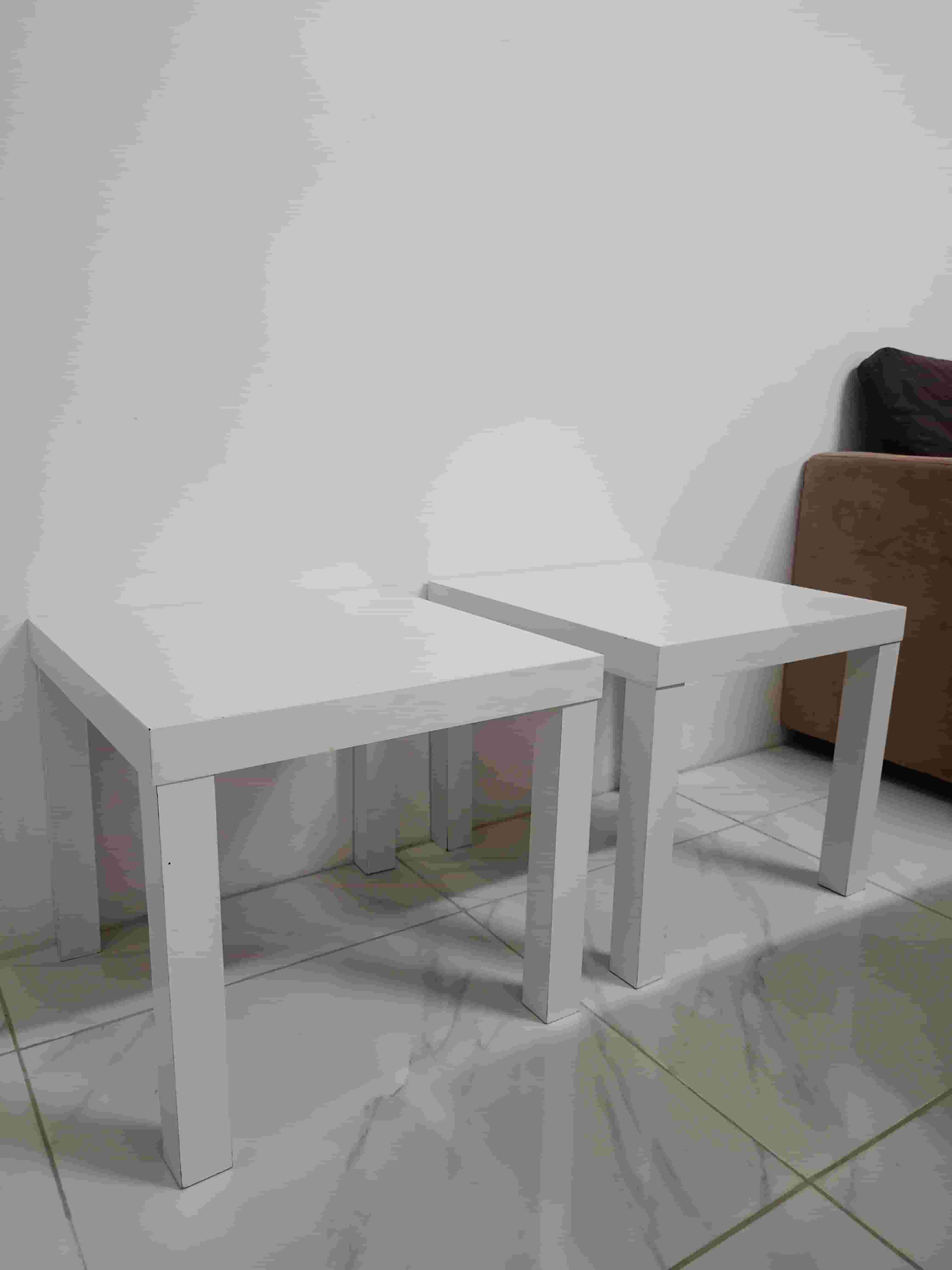 For sale a set of wooden service tables from Home Box