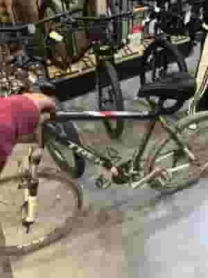 The bike is a Trek 820 mountain bike.