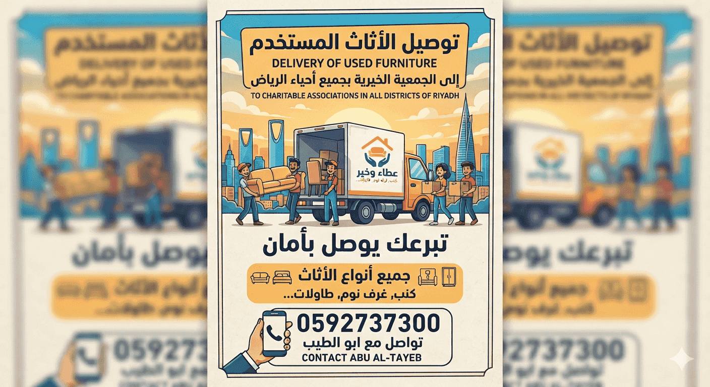 Delivery of furniture to charities 0592737300