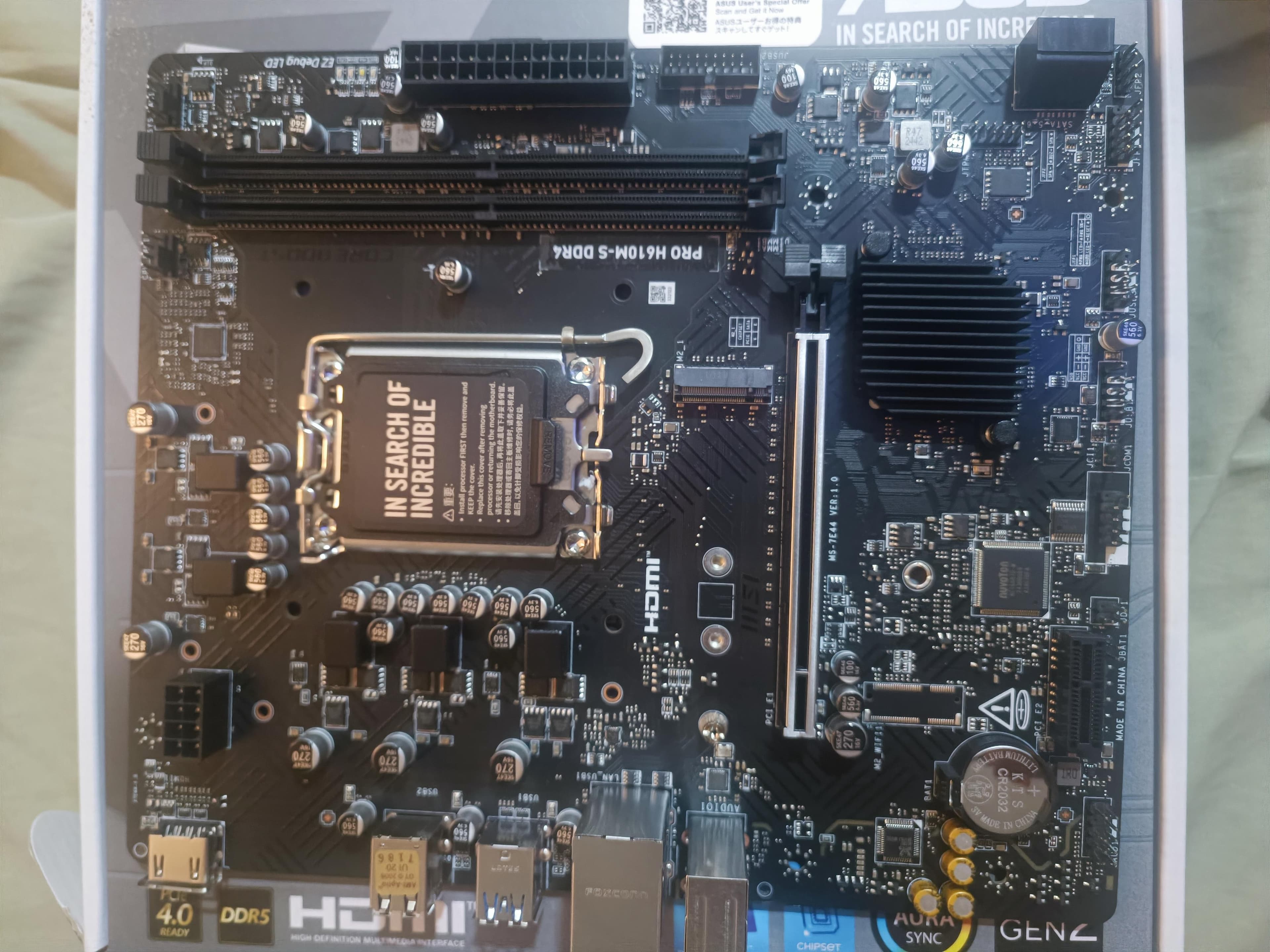 motherboard msi pro h610m-s ddr4 0