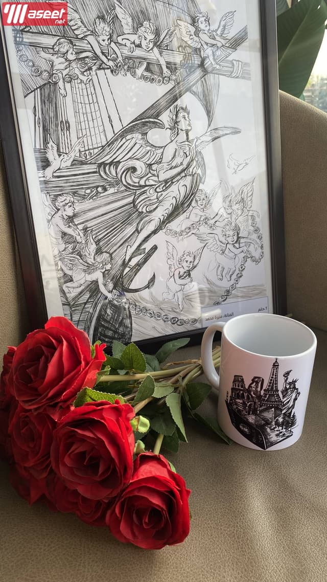 Paintings and mugs for sale