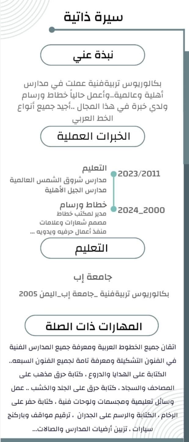 Art education teacher calligrapher and painter   