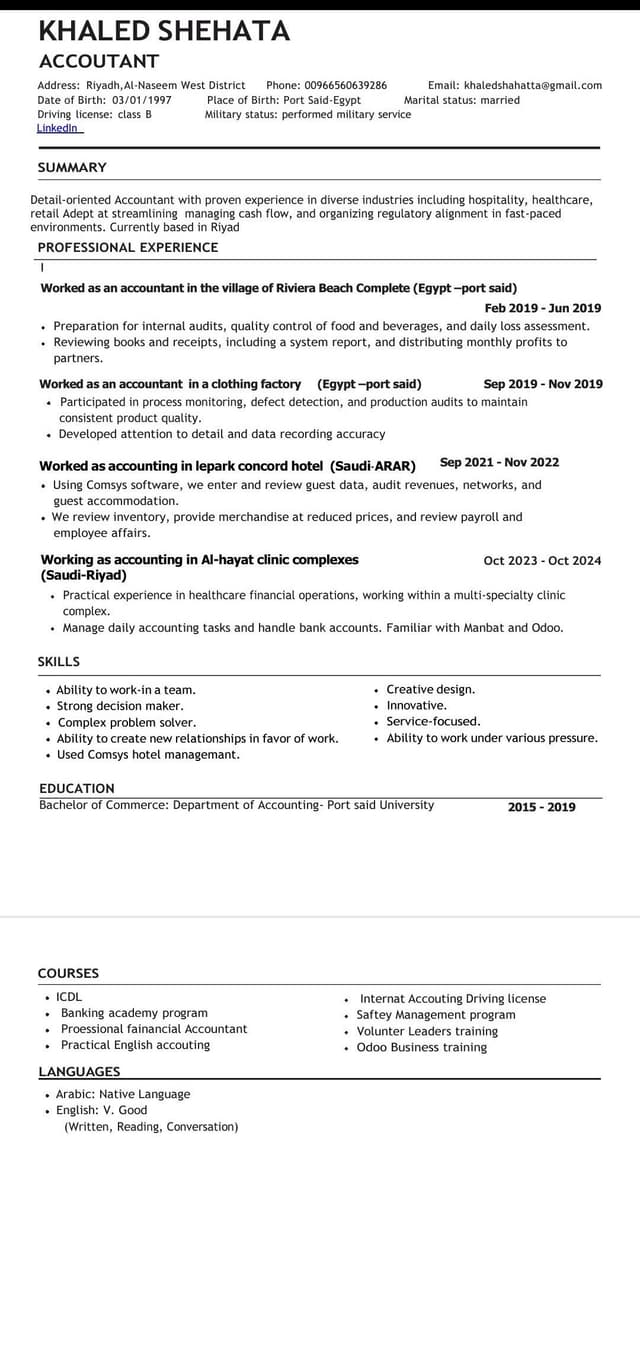 Financial accountant looking for a job